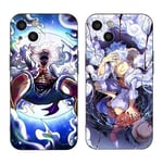 PBNDJVG 2 Pièces Coque pour Samsung Galaxy A14 5G 6.8'', Animé Luffy Gear 5 Nika Zoro Sun God avec Protection Caméra Etui Housse de Haute Qualité TPU Silicone Mince Souple Antichoc Case-Noir1