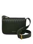 Radley Westwell Lane Weave-Embossed Leather Flapover Crossbody Bag, Racing Green