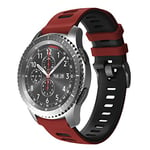 NotoCity for Gear S3 Frontier Strap/Classic Strap/Galaxy Watch 46mm, 22mm Soft Silicone Replacement Strap for Samsung Gear S3 Frontier/S3 Classic/Huawei Watch GT/GT 2/GT 2e(redblack)