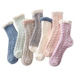 7-pack Dam Flickor Fuzzy Plysch Strumpor Vinter Fluffy Casual