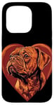 Coque pour iPhone 15 Pro Saint-Valentin Dogue de Bordeaux Vector