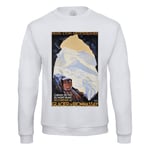 Sweat Shirt Homme Train Mont Blanc Montagnes Affiche Poster Vintage Tourisme Art Deco