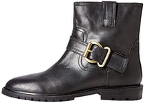 find. Pull on Leather Buckle Biker Botines, Noir Black), 39 EU - Amazon Vine