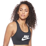 Nike Swoosh Futura Bra Soutien-Gorge de Sport Femme, Noir (Black/White 010), FR : XL (Taille Fabricant : XL)