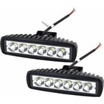 Arbetsbelysning LED-ramp 12V 18W 15cm LED-bilstrålkastare Vattentät IP67 Spot Dimljus LED-arbetsbelysning för 4x4 Motorcykel Bil Lastbil Traktor SUV Båt