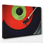 Big Box Art Turntable Record Vinyl Canvas Wall Art Print Ready to Hang Picture, 30 x 20 Inch (76 x 50 cm), Multi-Coloured