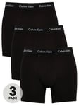 Calvin Klein 3 Pack Boxer Briefs - Black, Black, Size L, Men