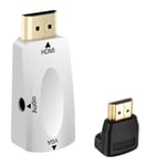 Adaptateur Vidéo et Audio HDMI Mâle vers VGA Femelle Full HD Blanc