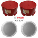 2x Bosch 6" Compact Ceiling Speakers, 20w, 4ohms & Firedome