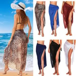 Lång Sarong Cover Up Dam Chiffong Beach Wrap SVART black