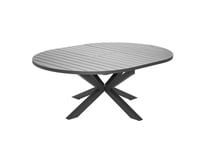 Table De Jardin Ronde En Aluminium Gris Avec Allonge Papillon Palma - Jardiline