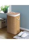 Country Club Rectangular Bamboo Laundry Basket Natural