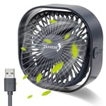 TANNESS Desk Fan, USB Desk Fan, Desk Fans, Electric Fan, USB Fan with 360° Rotation | Small Fan, Portable Quiet Fan, 3 Speed Fans & Strong Airflow, Standing Fan, Mini Fan, Fans Cooling Quiet Bedroom