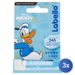 3x Labello Lip Balm Disney Donald Duck Hydro Care 85090