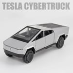 1:32 Tesla Model X Model 3 Model S Model Y Legering Bilmodell Diecasts Leksaksbil Ljud Och Ljus Barnleksaker För Barnpresenter Pojkleksa Cybertruck Silver