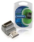 Bandridge High Speed HDMI med Ethernet Adapter Vinklat 90° HDMI Kontakt - HDMI Hona Grå