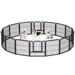 Yaheetech Parc pour Chien 16 Panneaux Cage pour Chien Interieur Enclos Chien Chiot Lapin Rongeur Chenil pour Chien Clôture en Métal Pliable 63x63 cm