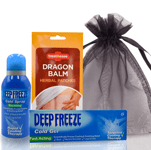 Deep Freeze Cold Gel & Cold Spray with Herbal Patches Muscle Pain Relief Bundle