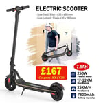 PRO ADULT ELECTRIC SCOOTER 7.8AH LONG RANGE FOLDING 22KM FAST SPEED E-SCOOTER UK