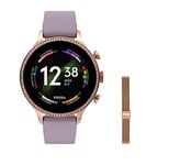 Fossil Homme Montre Connectée GEN 6 avec Haut-Parleur, Fréquence Cardiaque, NFC et Alertes pour Smartphones Bracelet De Montre