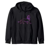 Disney The Lion King Epic Simba Neon Outline Big Chest Logo Zip Hoodie