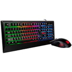 Tt eSPORTS Challenger Combo clavier USB Allemand Noir - Claviers (Avec fil, USB, Clavier à membrane, LED, Noir, Souris incluse)