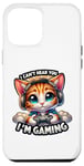 Coque pour iPhone 12 Pro Max Chat gamer rétro avec casque : Can't Hear You, I'm Gaming!