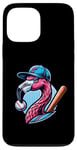 Coque pour iPhone 13 Pro Max Flamant Rose Casquette Baseball Cool