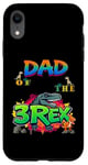 Coque pour iPhone XR Dinosaure d'anniversaire « Dad of the Three Rex »