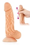 Realistic Foreskin Dildo Suction Cup Real Jo Lifelike Veiny Dildos - 7 Inch