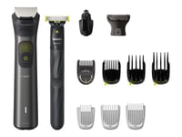 Philips Philips Multigroom Series 9000 13-I-1 Ansikt, Hår Og Kropp Mg9530/15 Selvslipende Metallblad Kjøretid Opptil 120 Min.