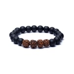 Armband rudraksha / svart onyx 8 cm