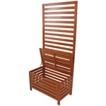 Banc pare-vue coffre eucalyptus coffre de jardin 45x 80 x 180 brun, banc, banc en bois, banc de jardin, coffre pare-vue, meuble de jardin