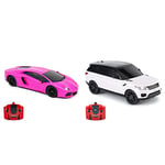 CMJ RC Cars Lamborghini Pink Aventador LP700-4 Officially Licensed Remote Control Car 1:24 Scale Working Lights 2.4Ghz Girls RC & TM Range Rover Sport Remote Control Car 1:24 scale