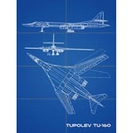 Artery8 Tupolev Tu-160 Soviet Strategic Bomber Blueprint Plan XL Giant Panel Poster (8 Sections)