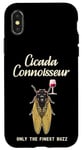 Coque pour iPhone X/XS Funny Cicada Connnoisseur, Only the Finest Buzz, Wine