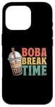 Coque pour iPhone 16 Pro Boba Break Time Thé au lait Bubble Tea Boba Pearl Lover