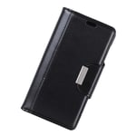 Mipcase Flip Phone Case with Magnetic Buckle, Leather Phone Cover with Card Slots and Wallet, Shockproof Kickstand Phone Shell for Xiaomi Redmi 6 PRO (Black)