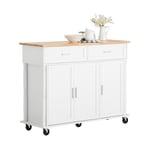 SoBuy Kitchen Island Kitchen Storage Trolley Mobile Kitchen Cabinet,FKW116-WN,UK