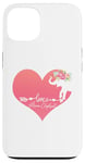 Coque pour iPhone 13 Cœur floral rose foncé pour mamans enceintes