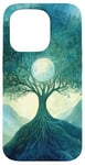 iPhone 15 Pro Fantasy Yggdrasil Tree Life Nature Spiritual Moon Case