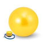 Ballon de Yoga 55 cm. Ballon de Pilates en PVC Antidérapant.Ballon d'exercice d'entraînement, Fitness, Femme Enceinte.Fitball Résistant pour Étirements, Équilibre,Relaxation avec Gonfleur Inclus.