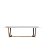 Poliform - Concorde bord 240 cm, Walnut Structure, Top Matt Carrara Marble - Matbord - Emmanuel Gallina - Brun - Metall/Trä/Sten