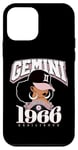 Coque pour iPhone 12 mini Gemini 1966 Perle Anniversaire Afro Zodiaque Reine