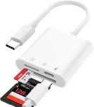 USB C Lecteur de Carte SD,Adaptateur Carte SD USB C avec Double Emplacement Micro SD/TF,Adaptateur de Carte mémoire de Photographie pour Phone 15/16,Galaxy S23/S22,Xiaomi,etc.(Q357)