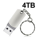 Clé USB 2023 en métal de 16 To,8 To,4 To,2 To,mémoire SSD portable haute vitesse,3.0 - Type silver 4TB