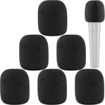 Protège-Micro pour Sm58, Ensemble De 6 Filtres Anti-Pop En Mousse pour Microphone Shure Sm58 Sm48, Remplacement De La Housse De Micro pour Réduction Du Bruit, Noir