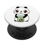 Kawaii Adorable Boba Panda Vert Bubble Milk Tea PopSockets PopGrip Interchangeable