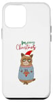 Coque pour iPhone 12 mini Pull Moche de Noël Chat ronchon grognon avec Bonnet de Noël