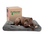 FurHaven Lit pour Chien en Gel rafraîchissant pour Chiens de Grande/Moyenne Taille avec Housse Amovible Lavable, pour Chiens pesant jusqu'à 17,2 kg – Matelas en Peluche Minky et Velours de Luxe –